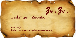 Zséger Zsombor névjegykártya
